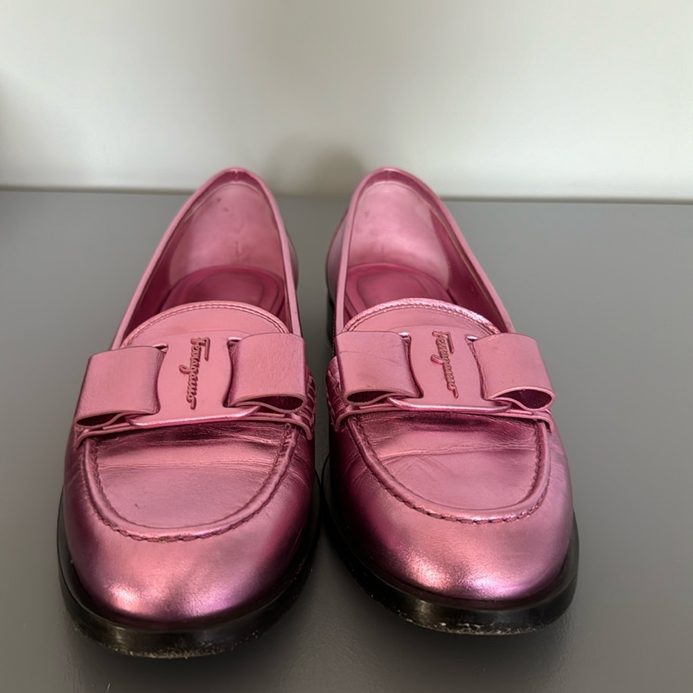 Salvatore Ferragamo flamingo pink loafers